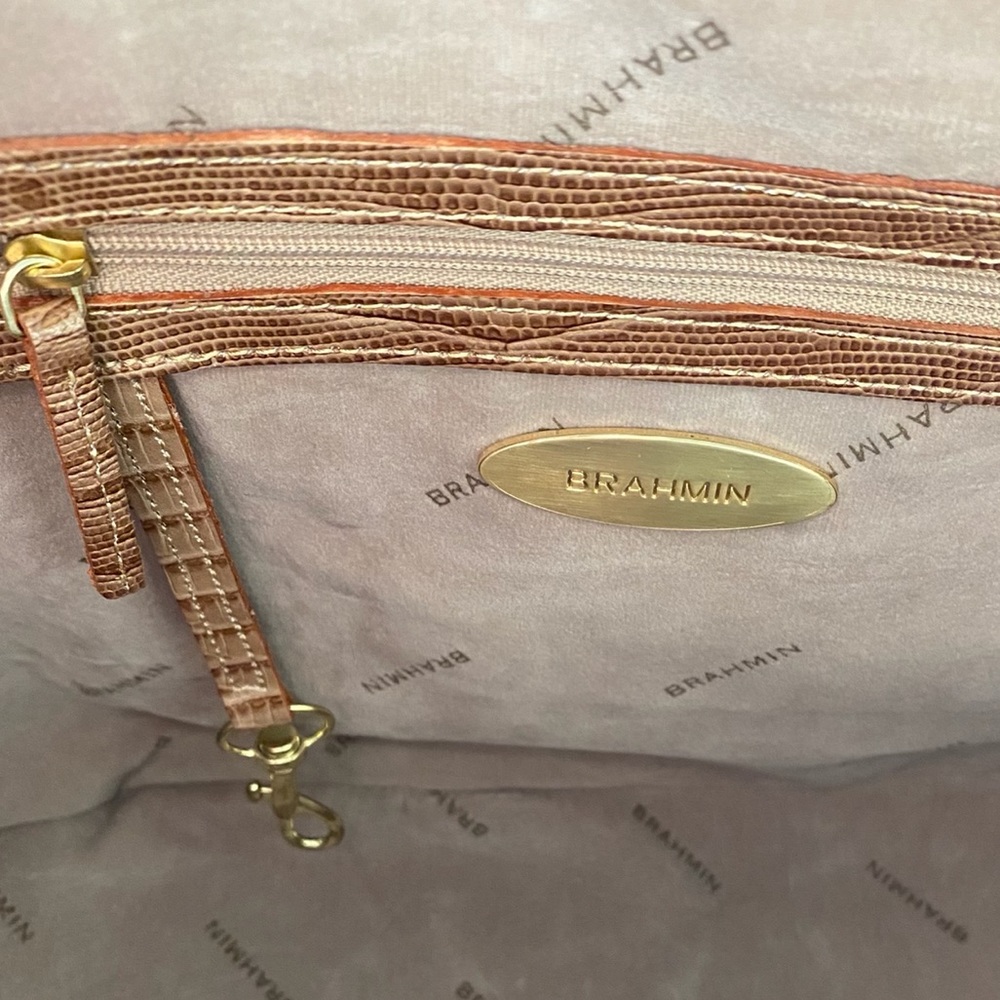 SOLD!✨SALE✨NEW✨BRAHMIN SET✨VIVIAN RARE TRI-LEATHER BAG & MATCHING BRAHMIN WALLET - Picture 15 of 16